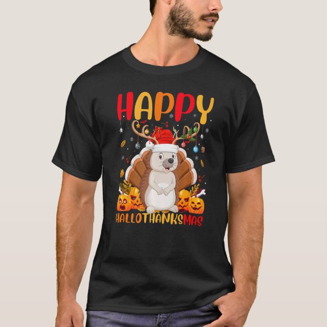 T-shirt Hérisson Animal  Hérisson heureux Hellothanksmas (Devant)