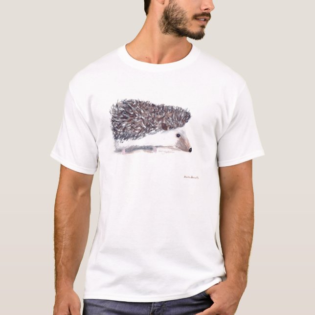T-shirt Hérisson animal sauvage faune mignonne aquarelle (Devant)