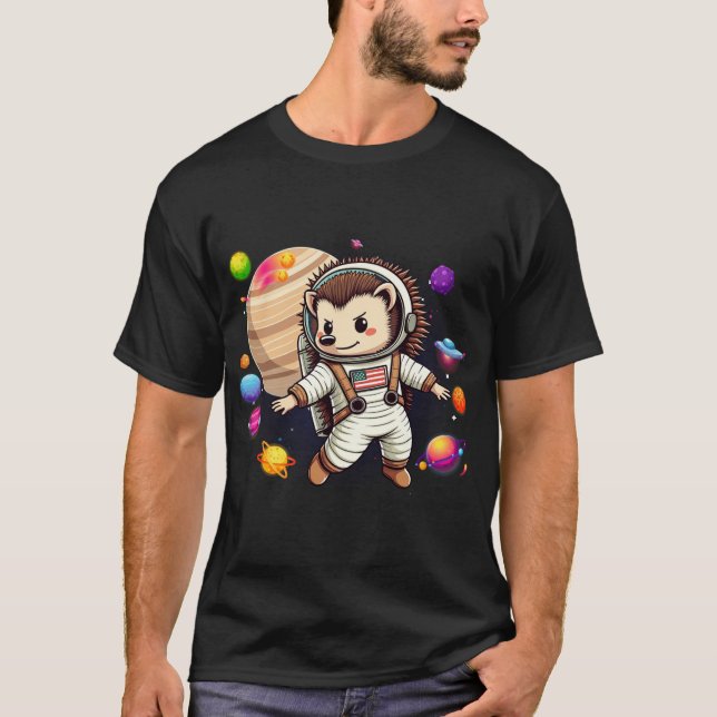 T-shirt Hérisson Astronaute : Explorez le Cosmos avec Notr (Devant)