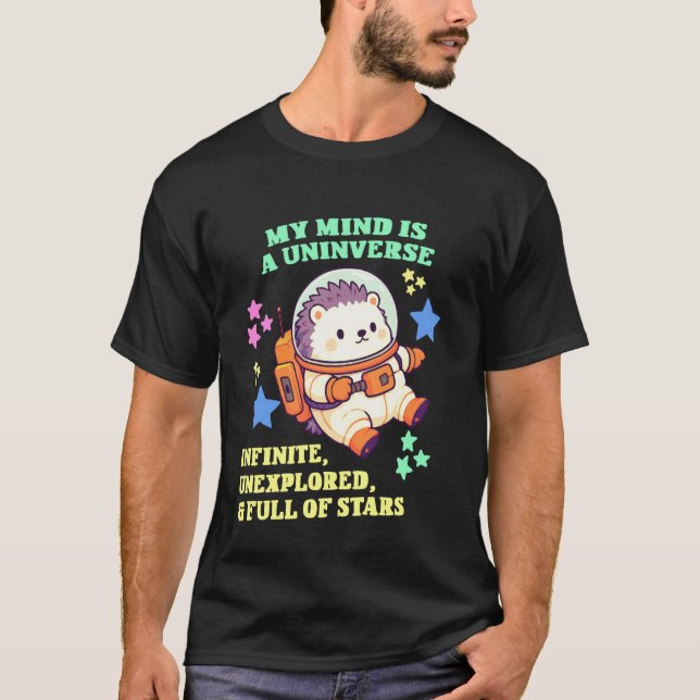 T-shirt Hérisson astronaute Fierté Autisme- Chibi Hérisson (Devant)