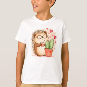 T-shirt Hérisson Cactus Chedgehog Aquarelle