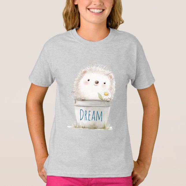 T-shirt Hérisson de jardin avec fleur de marguerite (Devant)