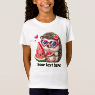 T-Shirt Hérisson de pastèque d'été mignonne personnalisabl