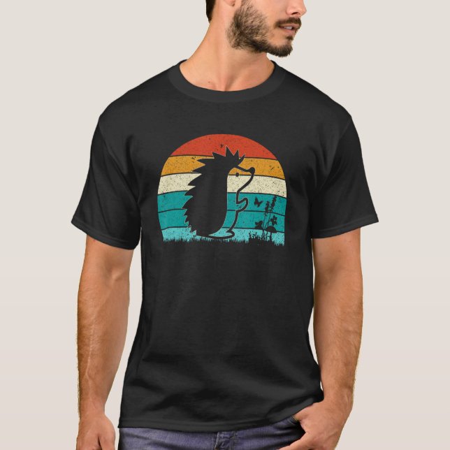 T-shirt Hérisson de style Sunset Vintage rétro (Devant)