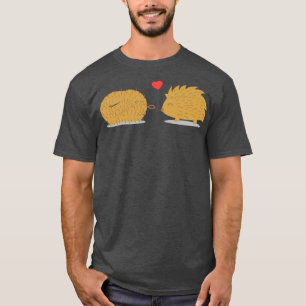 T-shirt Hérisson drôle dans l'amour avec pinceau scintilla