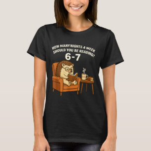 T-shirt Hérisson Drôle Lisant Livre 67 Six Sept Meme