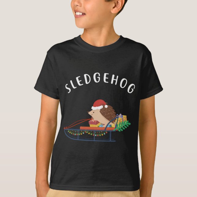 T-shirt Hérisson, drôle mignon animal Hérisson Noël (Devant)