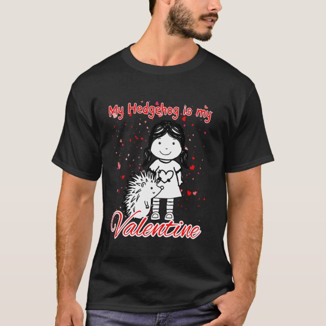 T-shirt Hérisson Drôle Mon Hérisson est mon Valentin Pour  (Devant)