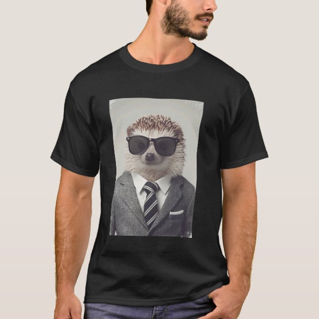 T-shirt Hérisson en costume drôle hérisson (Devant)