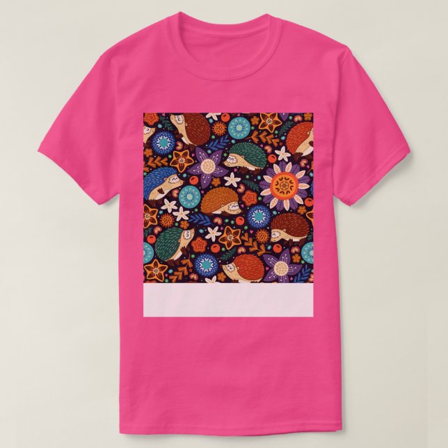 T-shirt Hérisson Et Floral (Design devant)