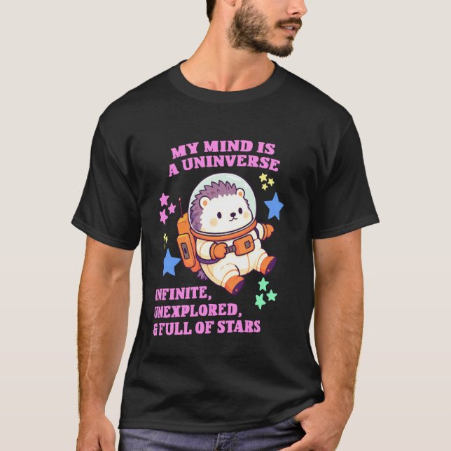 T-shirt Hérisson fier de l'autisme Astronaute- Chibi Héris (Devant)