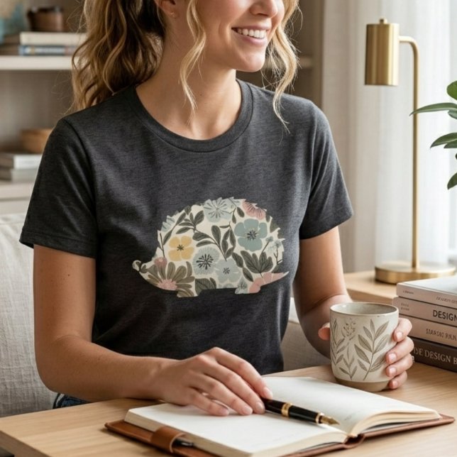 T-shirt Hérisson Floral Bohème (Créateur téléchargé)