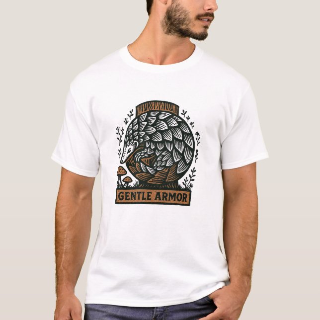 T-Shirt Hérisson Gentil Armure Bois (Devant)