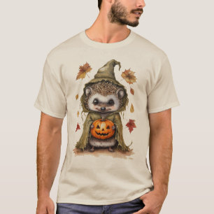 T-shirt Hérisson Halloween Automne Citrouille Mignonne &