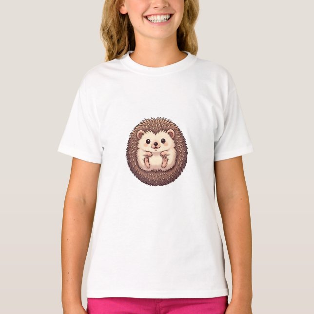T-shirt Hérisson joyeux rond assis enfants mignons (Devant)