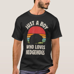 T-shirt Hérisson Juste Un Garçon Qui Aime Hérisson Retro V