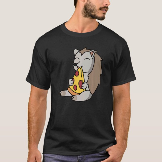 T-shirt Hérisson Manger Pizza Pet (Devant)