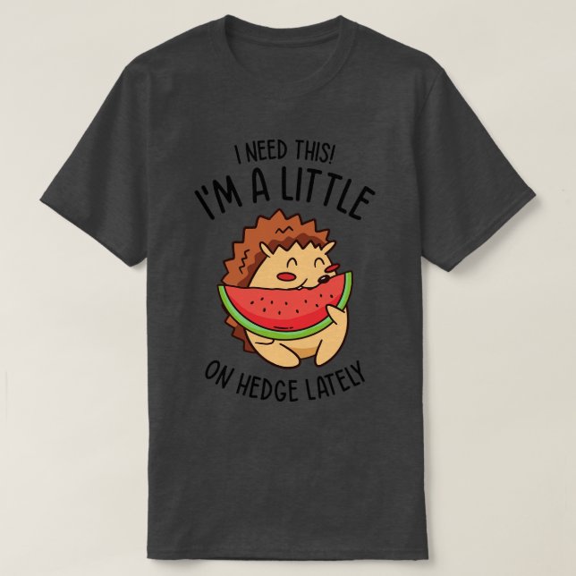 T-shirt Hérisson mignon Animal Watermelon Fruit Pet Alimen (Design devant)