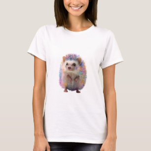 T-shirt Hérisson Pastel Arc-en-Ciel Debout Fièrement Femme