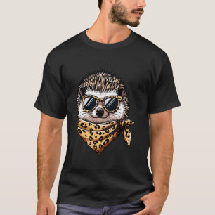 T-shirt Hérisson portant une écharpe léopard animal portan