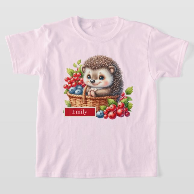 T-shirt Hérisson pour filles mignonnes personnalisable (Poser)