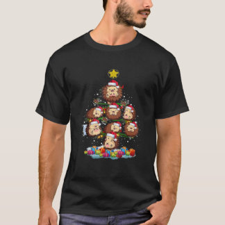 T-shirt Hérisson Santa Hat Arbre de Noël Ornement mignon 1