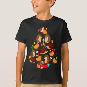 T-shirt Hérissons drôles de Noël Arbre Lumineux Pyjama Hér