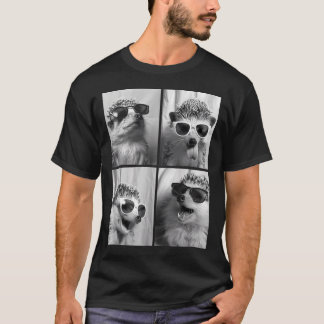 T-shirt Hérissons Drôles Lunettes de Soleil Forêt Animale 