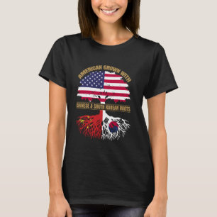 T-shirt Héritage américain grandit avec la Chine sud-corée