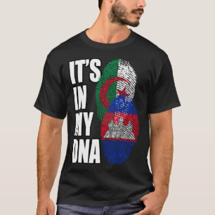 T-shirt Héritage de drapeau d'ADN mixte cambodgien et algé