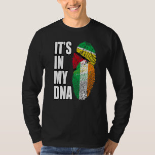 T-shirt Héritage de drapeau d'ADN mixte irlandais et guyan