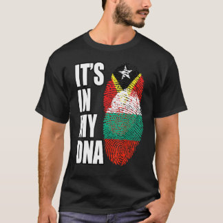 T-shirt Héritage du drapeau de l'ADN mixte bulgare et timo