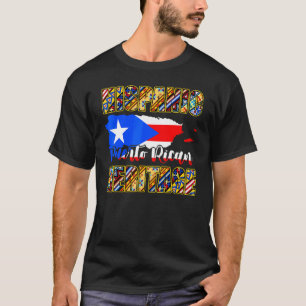 T-shirt Héritage Portoricain Hispanique Carte Drapeau Port