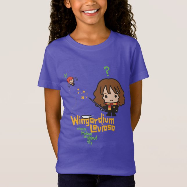 T-Shirt Hermione de dessin et Ron Wingardium Leviosa Spell (Devant)