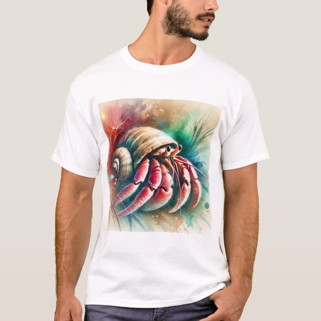 T-shirt Hermit Crab 090724AREF102 - Watercolor (Devant)