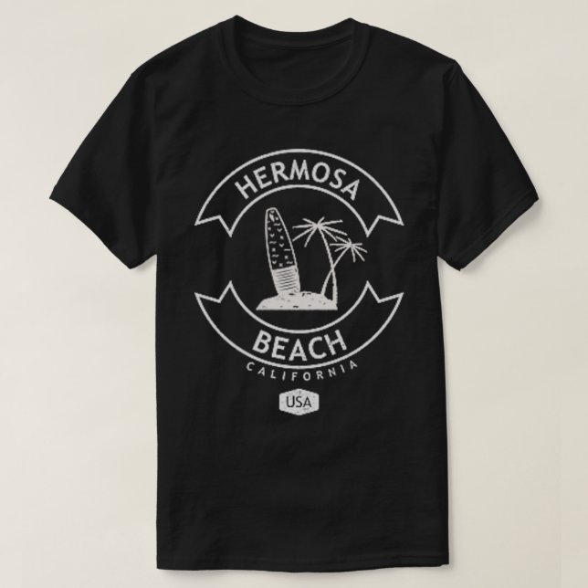 T-shirt Hermosa Beach California Surf (Design devant)