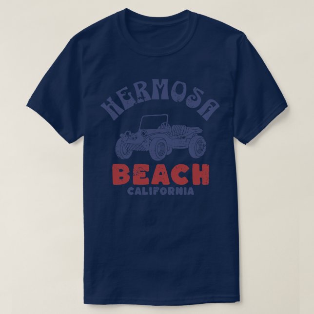 T-shirt Hermosa Beach en détresse (Design devant)