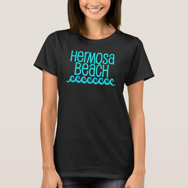 T-shirt Hermosa Beach Waves Surf Travel (Devant)