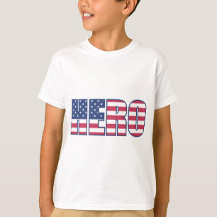 T-shirt Hero américain Drapeau Étoiles rayures rouge blanc