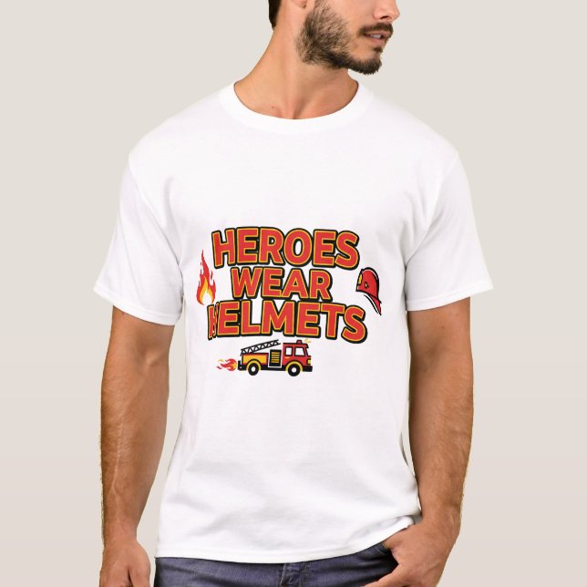 T-shirt Heroes Wear Helmets – Firefighter Pride Tee (Devant)