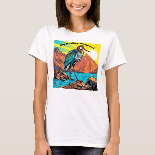 T-shirt Héron au bord de l'eau (Devant)