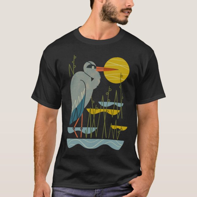 T-shirt Heron Parmi Les Rèseaux (Devant)