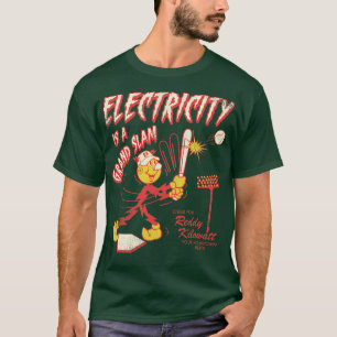 T-shirt Héros de baseball de Kilowatt, rouge vintage