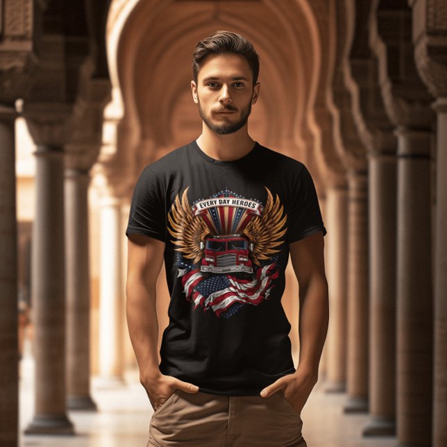 T-shirt Héros de camion à feu avec ailes (Créateur téléchargé)