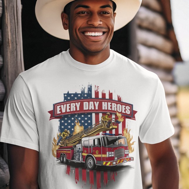 T-shirt Héros de camion-feu (Créateur téléchargé)