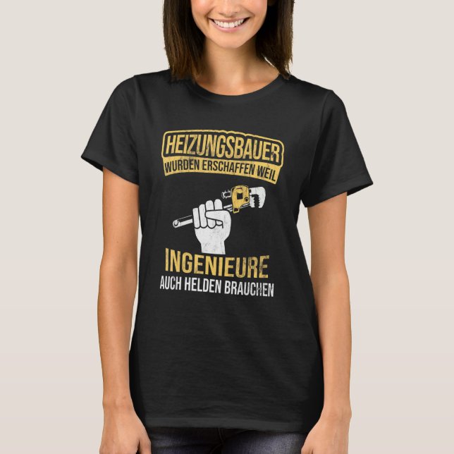 T-shirt Héros De Constructeur De Chauffage Des Ingénieurs  (Devant)