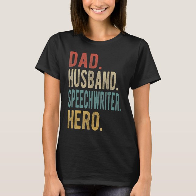 T-shirt Héros de l'écrivain de la parole papa (Devant)