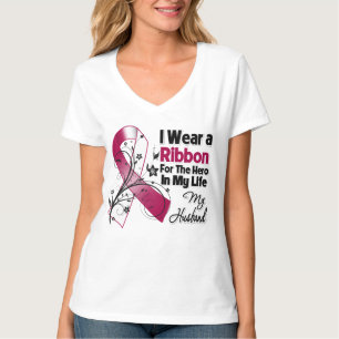 T-shirt Héros de mari dans mon Cancer de cou de tête de la