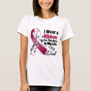 T-shirt Héros de papa dans mon Cancer de cou de tête de