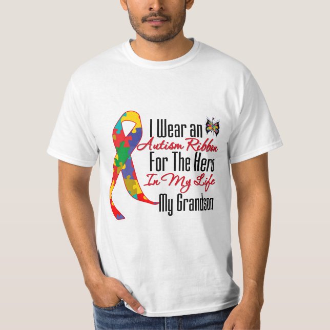 T-shirt Héros de ruban d'autisme dans ma vie mon (Devant)